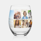 Personalisiert 13 FotoCollage, Ihr eigener Text Weinglas Ohne Stiel (Rückseite)