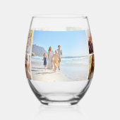 Personalisiert 13 FotoCollage, Ihr eigener Text Weinglas Ohne Stiel (Links)