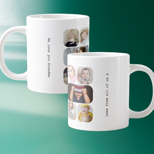 Personalisiert 13 Fotos und Text Jumbo-Tasse