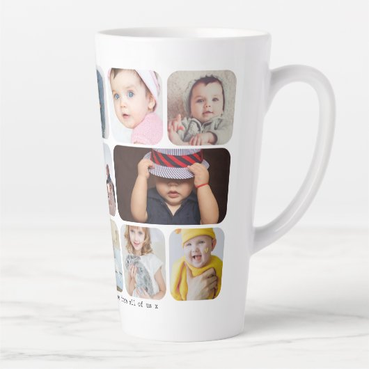 Personalisiert 13 Fotos und Text Milchtasse (Rechts)