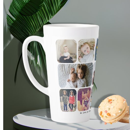 Personalisiert 13 Fotos und Text Milchtasse