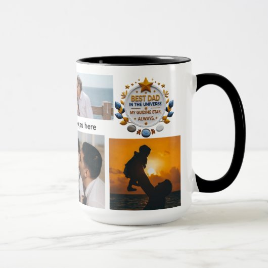 Personalisiert 15 oz Blue & Gold Edition Tasse (Rechts)