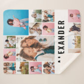 Personalisiert 16 Foto bester Freund modern minima Sherpadecke (Vorderseite (Horizontal))