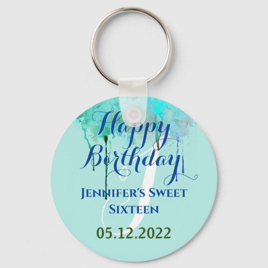 Personalisiert 16 Geburtstag 16 . Geburtstag Gastg Schlüsselanhänger (Vorderseite)