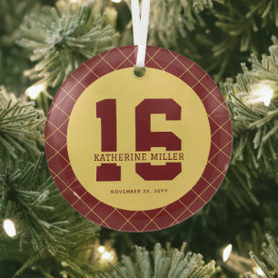 Personalisiert 16. Geburtstag Modern und elegant Ornament Aus Glas