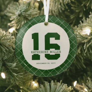 Personalisiert 16. Geburtstag Modern und elegant Ornament Aus Glas