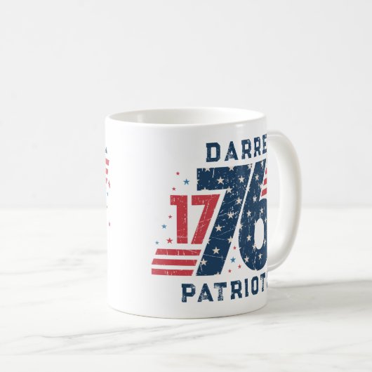 Personalisiert 1776, Unabhängigkeitstag, 4. Juli Kaffeetasse (VorderseiteRechts)
