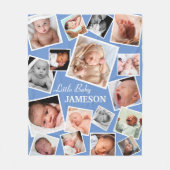 Personalisiert 17 Baby-FotoCollage | Blau Fleecedecke (Vorderseite)