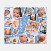 Personalisiert 17 Baby-FotoCollage | Blau Fleecedecke (Vorderseite (Horizontal))
