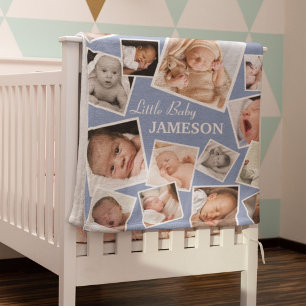 Personalisiert 17 Baby-FotoCollage   Blau Fleecedecke