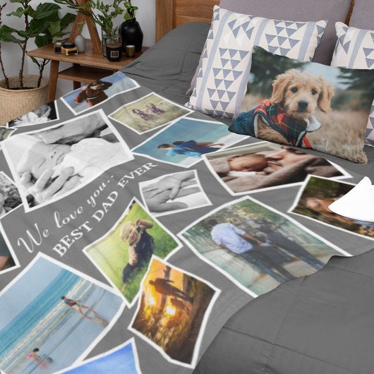Personalisiert 17 Vater FotoCollage | Vatertag F Fleecedecke