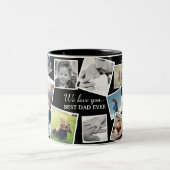 Personalisiert 17 Vater FotoCollage | Vatertag Zweifarbige Tasse (Mittel)