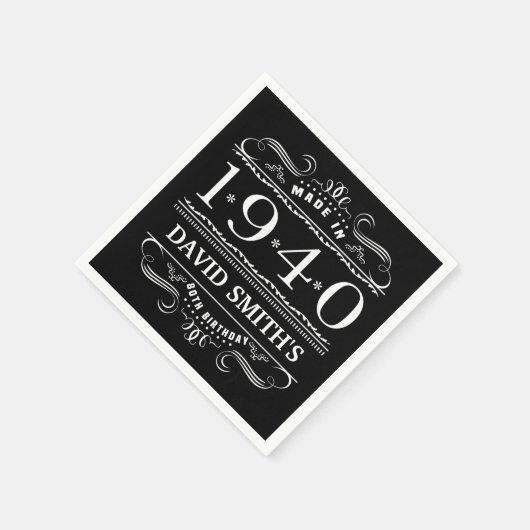 Personalisiert 1940 80. Geburtstag Serviette (Ecke)