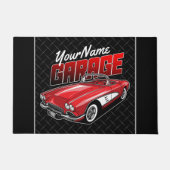 Personalisiert 1961 Red Classic Sports Car Garage Fußmatte (Vorderseite)