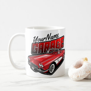 Personalisiert 1961 Red Classic Sports Car Garage Kaffeetasse