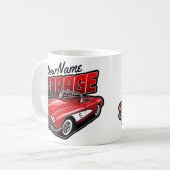 Personalisiert 1961 Red Classic Sports Car Garage Kaffeetasse (Vorderseite Links)