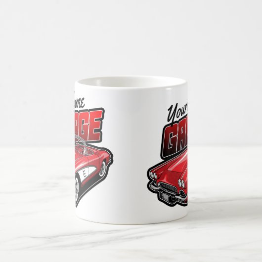 Personalisiert 1961 Red Classic Sports Car Garage Kaffeetasse (Mittel)