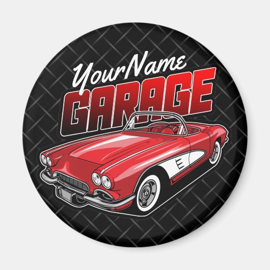 Personalisiert 1961 Red Classic Sports Car Garage Magnet (Vorne)