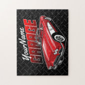 Personalisiert 1961 Red Classic Sports Car Garage Puzzle (Vertikal)