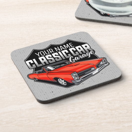 Personalisiert 1966 GTO Classic Car Garage Getränkeuntersetzer (Linke Seite)