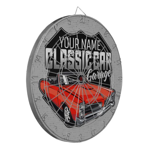 Personalisiert 1966 Konvertible Classic Car Garage Dartscheibe (Vorderseite Links)