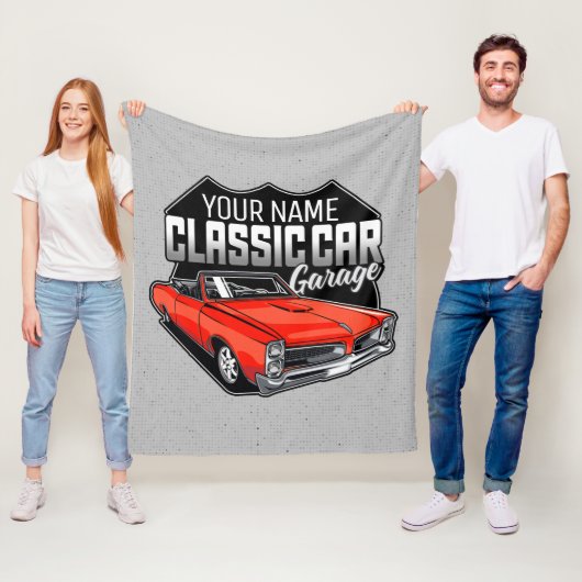 Personalisiert 1966 Konvertible Classic Car Garage Fleecedecke (Beispiel)