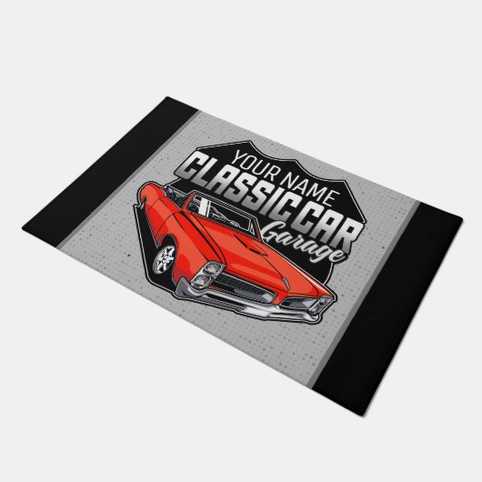 Personalisiert 1966 Konvertible Classic Car Garage Fußmatte (Schrägansicht)