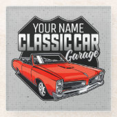Personalisiert 1966 Konvertible Classic Car Garage Glasuntersetzer (Vorderseite)