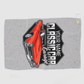 Personalisiert 1966 Konvertible Classic Car Garage Golfhandtuch (Horizontal)