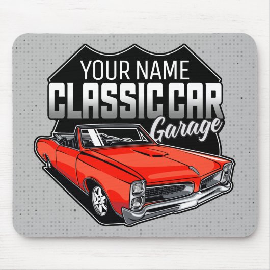 Personalisiert 1966 Konvertible Classic Car Garage Mousepad (Vorne)