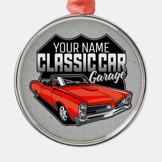Personalisiert 1966 Konvertible Classic Car Garage Ornament Aus Metall (Vorne)