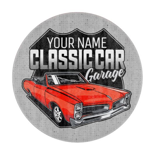 Personalisiert 1966 Konvertible Classic Car Garage Schneidebrett (Vorderseite)