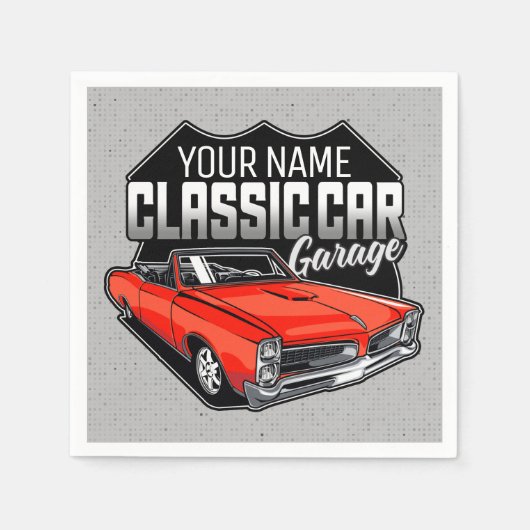 Personalisiert 1966 Konvertible Classic Car Garage Serviette (Vorderseite)