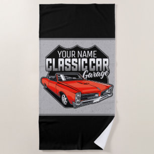 Personalisiert 1966 Konvertible Classic Car Garage Strandtuch