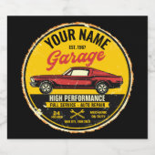 Personalisiert 1967 Fastback Red Classic Car Garag Bierflaschenetikett (Einzelnes Label)