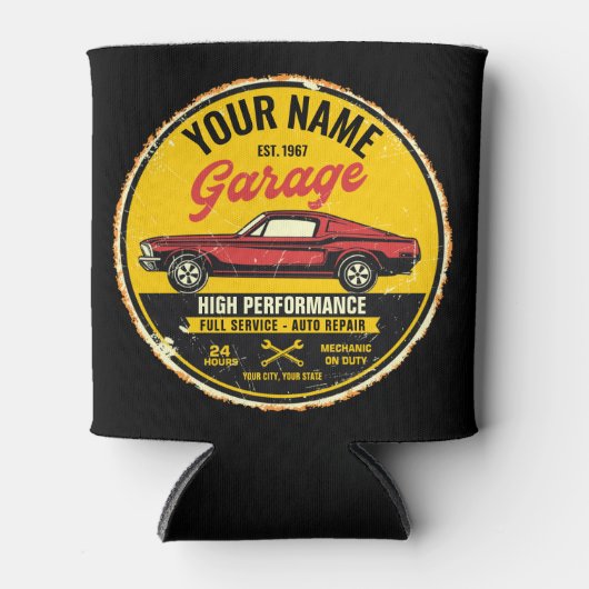 Personalisiert 1967 Fastback Red Classic Car Garag Dosenkühler (Vorderseite)