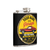 Personalisiert 1967 Fastback Red Classic Car Garag Flachmann (Rechts)