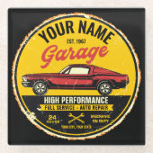 Personalisiert 1967 Fastback Red Classic Car Garag Glasuntersetzer (Vorderseite)