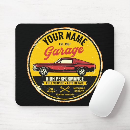 Personalisiert 1967 Fastback Red Classic Car Garag Mousepad (Mit Mouse)