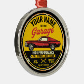 Personalisiert 1967 Fastback Red Classic Car Garag Ornament Aus Metall (Rechts)