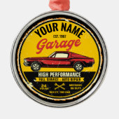 Personalisiert 1967 Fastback Red Classic Car Garag Ornament Aus Metall (Vorne)