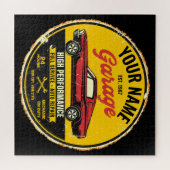 Personalisiert 1967 Fastback Red Classic Car Garag Puzzle (Horizontal)
