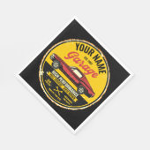 Personalisiert 1967 Fastback Red Classic Car Garag Serviette (Ecke)