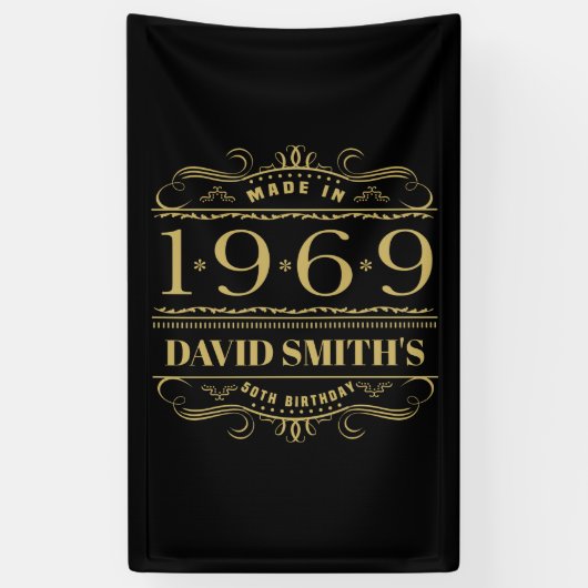 Personalisiert 1969 50. Geburtstag Banner (Vertikal)
