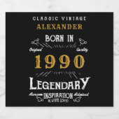 Personalisiert 1990 Geburtstag Fügen Sie Ihren Nam Bierflaschenetikett (Einzelnes Label)