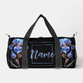 Personalisiert 19" Duffle Bag - Blue Iris Blume (Vorderseite)