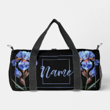 Personalisiert 19" Duffle Bag - Blue Iris Blume