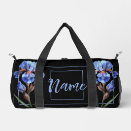 Personalisiert 19" Duffle Bag - Blue Iris Blume
