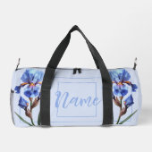 Personalisiert 19" Duffle Bag - Blue Iris Blume (Rückseite)