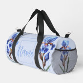 Personalisiert 19" Duffle Bag - Blue Iris Blume (Rechte Ecke)